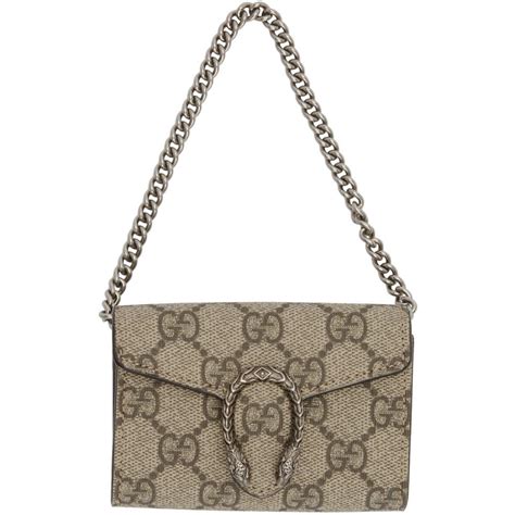 Gucci Beige GG Supreme Dionysus Coin Purse in Brown 